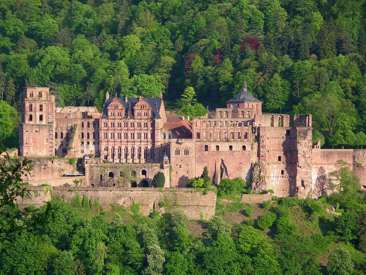 Heidelberg Castle above the old town and the river