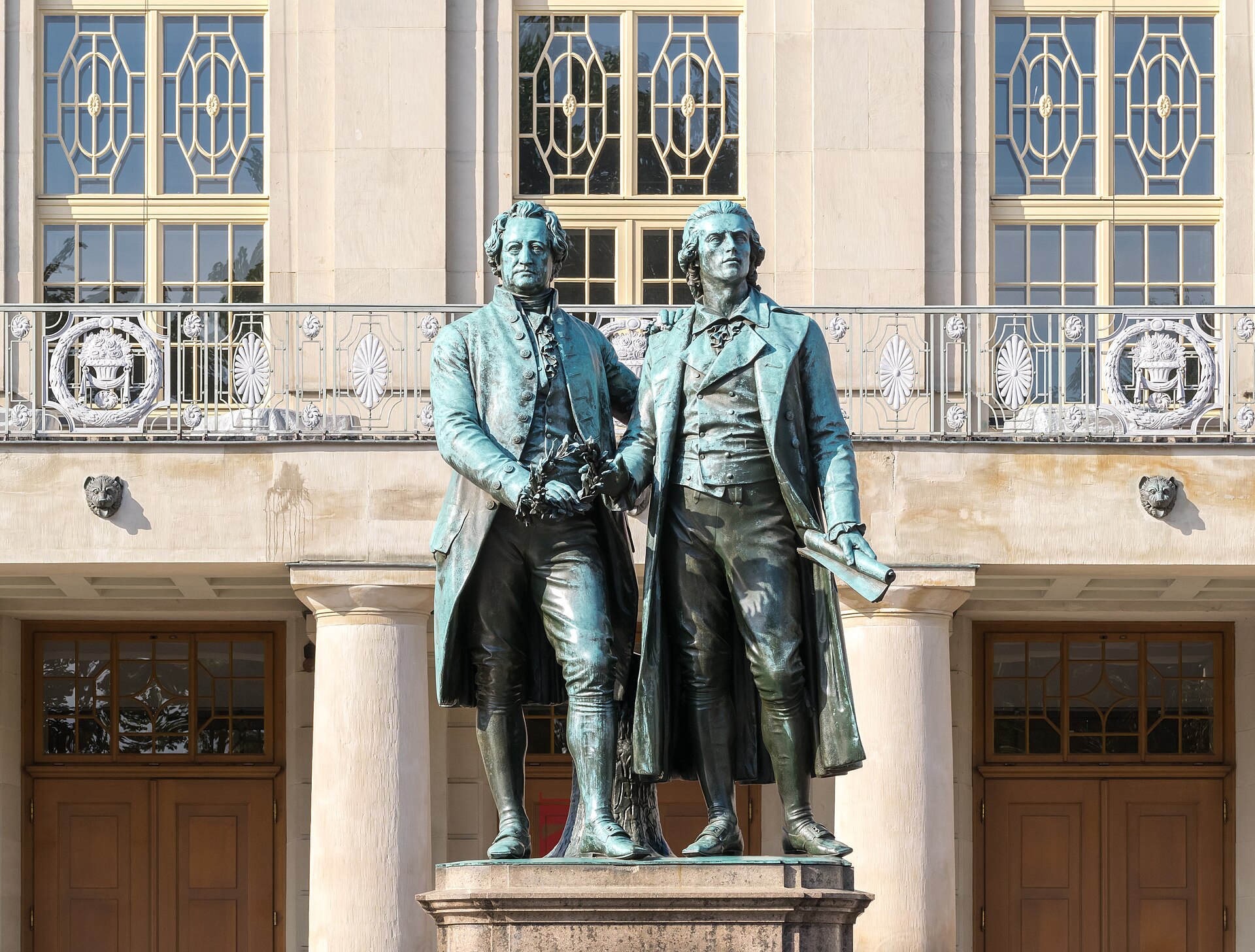 The Goethe and Schiller monument in Weimar